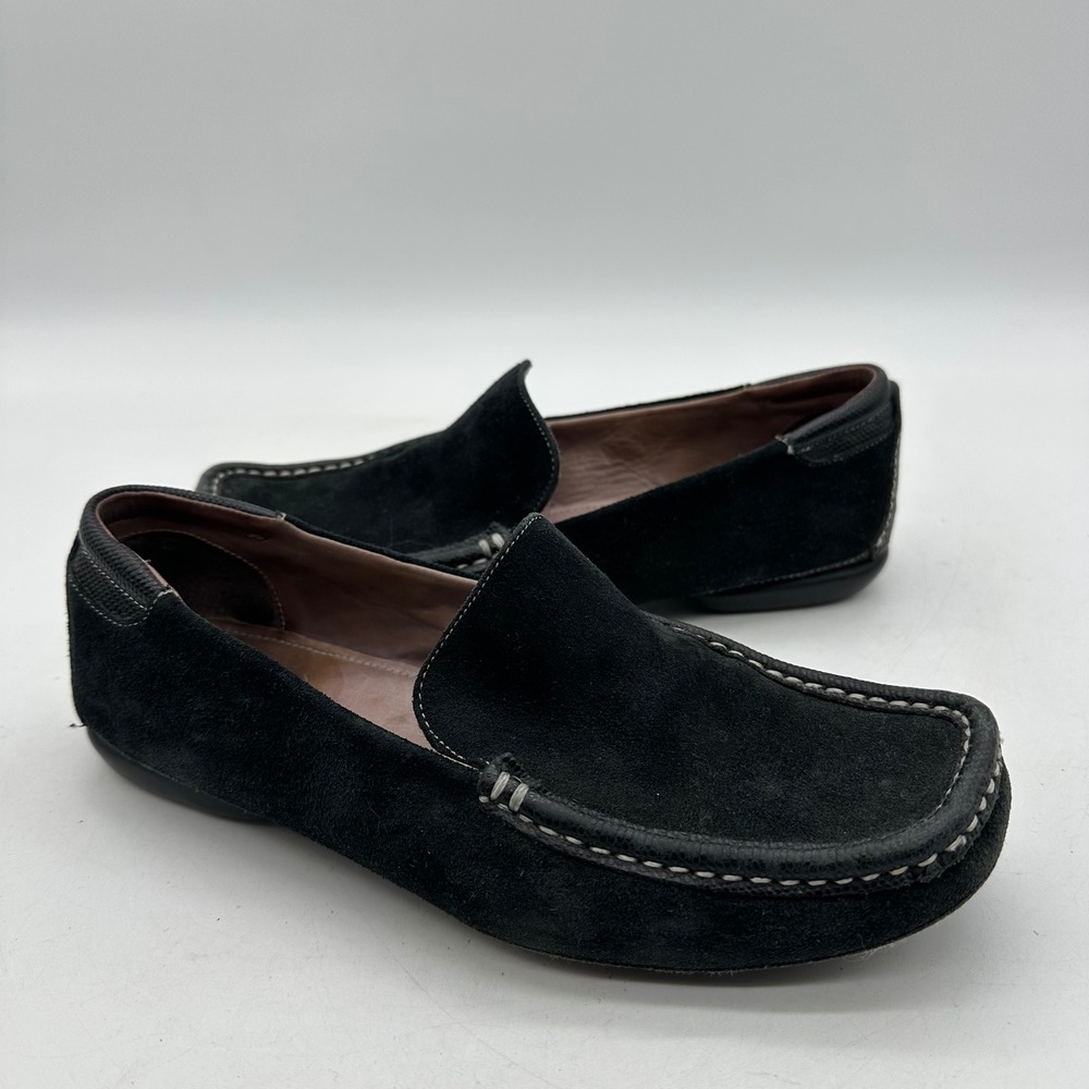 Cole Haan C12515 Womens Size 7AA Narrow Black Suede Shoes Venetian Driver Loafer